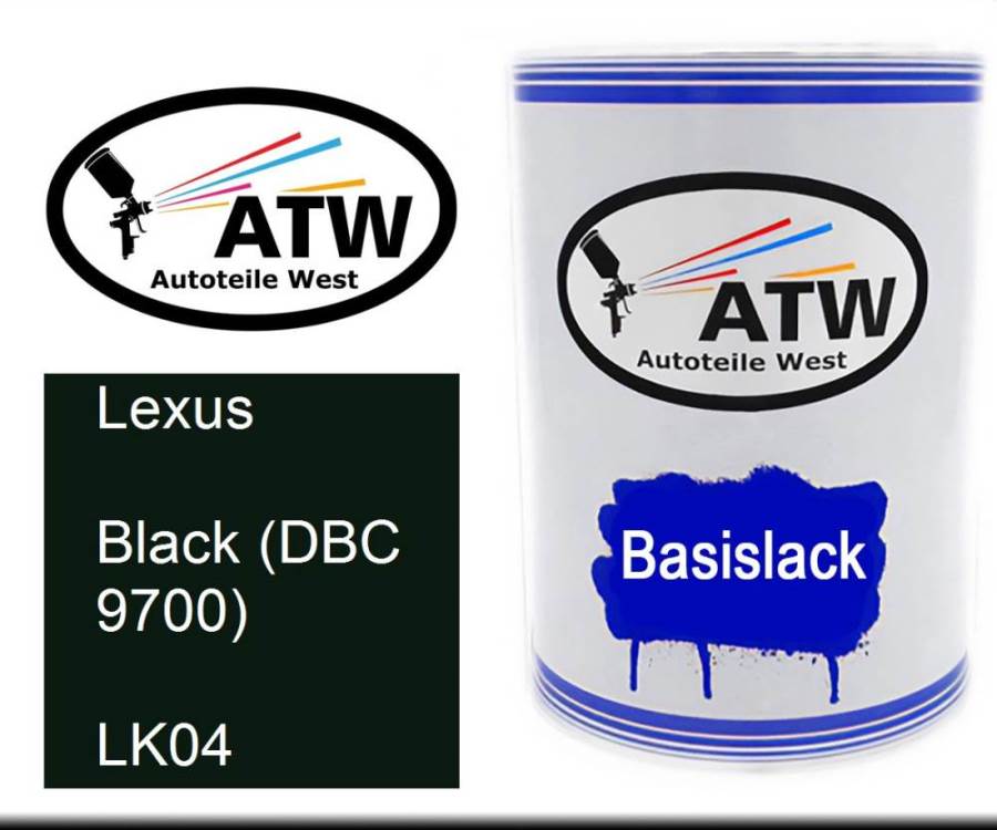 Lexus, Black (DBC 9700), LK04: 500ml Lackdose, von ATW Autoteile West.